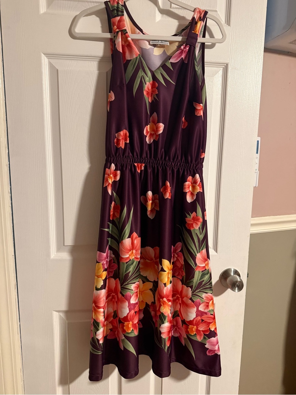 Anthony Richards Purple Floral Maxi Dress with Orange & Yellow Blooms